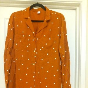 Polka Dot Burnt orange Old navy Buttonup